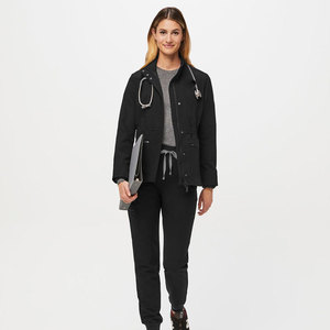 Vestes médicales personnalisées à manches longues en spandex extensible pour femmes, uniformes d'infirmières pour l'automne et l'hiver - Product Image 4