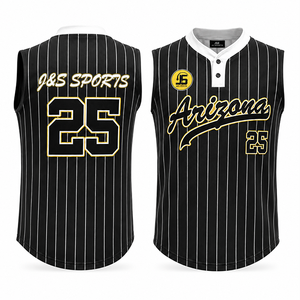 Camisetas de Béisbol y Sóftbol Sublimadas Personalizadas 2026, 100% Poliéster, Transpirables, de Secado Rápido, Tallas Grandes, Sin Mangas, con 2 Botones, para Equipo - Product Image 2