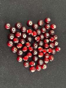 White Heart <b>Red</b> Glass Beads Classic Trade Style Heart Beads for Jewelry Making, <b>Bracelets</b> & Necklaces - Product Image 3