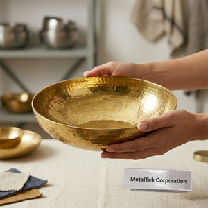 Cuenco de oro martillado de lujo, plato decorativo de metal hecho a mano para centro de mesa, elegante, duradero, perfecto para regalos de boda. - Product Image 2