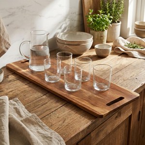Planche de service en bois extra longue |   Plateau de charcuterie rustique avec poignée - Product Image 4