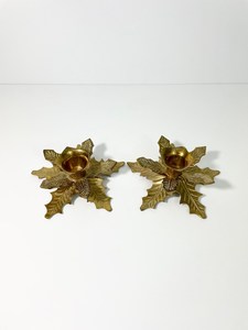 Vintage Brass Botanical Leaf <b>Candlestick</b> Holder Handcrafted Floral Candle Stand for Home Decor Dining Table Wedding - Product Image 6