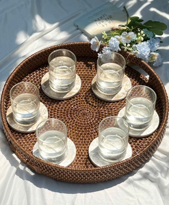 Natural Mother of Pearl <b>Coasters</b> Handmade Round <b>Drink</b> <b>Coasters</b> Coastal Style for Coffee Table Decor Dining Room from Vietnam - Product Image 2