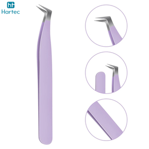 Pinzas Antiestáticas Antideslizantes para Pestañas, con Punta de Fibra en Ángulo de 90 Grados, para Mega Volumen, Pinzas de Precisión para Extensión de Pestañas para Uso en Salón - Product Image 3