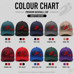 Gorra de Béisbol Unisex Premium Personalizada de 6 Paneles, Edición Graffiti en el Panel Frontal, Logotipo Bordado, Denim, PVC, Impermeable, con Cordones, Deportiva - Product Image 4
