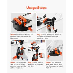 Set di 2 Livellatori per Giunzioni Senza Soluzione di Continuità per Granito con Ventose da 6 Pollici e Sistema di Livellamento per Giunzioni - Product Image 5