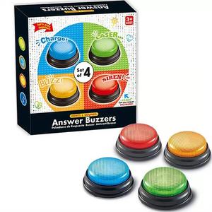 4 PCS Buzzers de jeu colorés avec lumières et son pour les jeux en famille, la salle de classe et les jeux d'enfants - Product Image 2