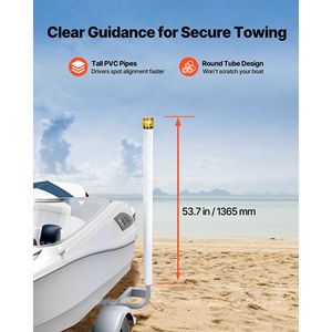 Poteaux de guidage pour remorque de bateau à LED 65.7, 2 pièces, en acier haute dureté, larges et réglables, pour remorques, guides sur embarcations et bateaux - Product Image 6