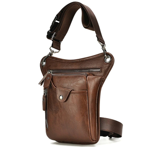 <b>Top</b> Quality Fully Custom Unisex Leather Waist Bag Brown Zipper Closure Casual Daily Use Fanny Packs OEM Service - Product Image 3