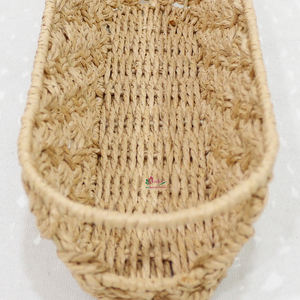 Plateau en corde de papier de forme ovale tissé naturel avec poignées pour décoration intérieure et affichage de comptoir - Product Image 4