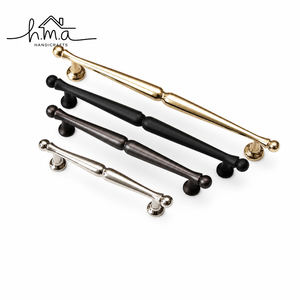 <b>Antique</b> Brass Cylindrical Cabinet Handle with Smooth Finish and Round Bar Design Featuring Minimalist Straight Shape Mounts - Product Image 3