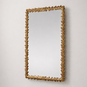 Luxury Gold Rectangular Wall <b>Mirror</b> Ornate Leaf Frame Decorative <b>Mirror</b> For Living Room Bedroom Wall Decor - Product Image 2