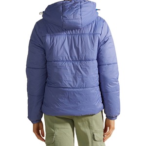 Winter Women's Crew Neck Crop PU Bubble Puffer Jacket Breathable Canvas Printed Raw - Product Image 5