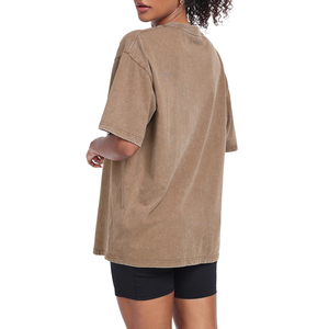 T-shirts surdimensionnés pour femmes avec logo personnalisé, respirants, coupe ample, pour l'entraînement, la gym, le sport, à épaules tombantes - Product Image 5