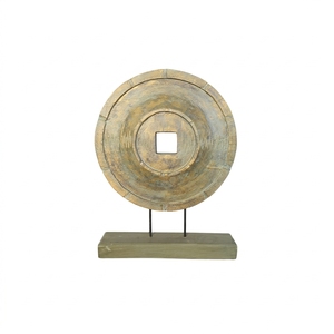 Estatua de moneda de madera Art Deco hecha a mano, escultura ecológica para decoración del hogar, adorno de mesa para decoración del hogar - Product Image 1
