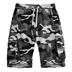 Pantalones Cortos Cargo para Hombre, Estilo Urbano, para Gimnasio, Transpirables, de Secado Rápido, Tejido Elástico, Cintura Ajustable, 100% Algodón - Product Image 1