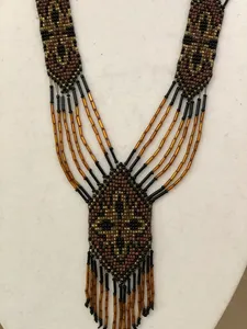 Collier Gerdan ukrainien superposé et ensembles, doré et noir, long collier de perles de rocaille, collier perlé fait main, collier folklorique - Product Image 6