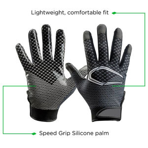 Guantes Profesionales de Fútbol Americano, Alta Adherencia, Antideslizantes, Diseño Personalizado, de Cuero, para Entrenamiento, Protección para Juegos al Aire Libre - Product Image 4