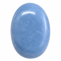 Pierre de palmier en angelite naturelle sculptée, grande taille, cristal bleu, pierre précieuse, art populaire, méditation, décoration intérieure, pierre de méditation de poche, cadeaux