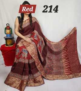 Robe trapèze en tissu modal imprimé indigo, style sari, tenue ethnique pour femme, pour occasions formelles - Product Image 6