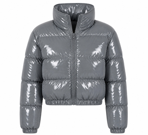 <b>Womens</b> Short Puffer <b>Jacket</b> High Neck Quilted Warm Winter Coat <b>Lightweight</b> Padded Bubble Outerwear Casual Zip Front - Product Image 1