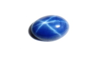 Saphir bleu étoilé ovale 4x6 mm 0,5 carat, cabochon poli créé en laboratoire avec effet étoile à 6 branches pour la fabrication de bijoux - Product Image 2
