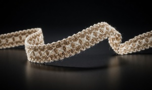 Dentelle brodée artisanale en chanvre, motif géométrique, style bohème, largeur 1 7/8 pouce, pour textiles de maison - Product Image 5