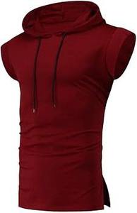 Double Layer Collar Fleece Eco-Friendly <b>Men's</b> Spring Casual <b>Sleeveless</b> Sweatshirt Regular Fit Polyester <b>Pullover</b> Unlined - Product Image 2