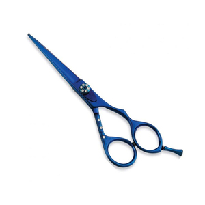 Ciseaux de barbier professionnels bleus en acier inoxydable, ciseaux de coupe de cheveux réutilisables pour droitiers, ciseaux de coiffure personnalisables avec logo, haute qualité - Product Image 2