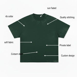 T-shirt unisexe vintage streetwear coupe classique en coton 100% épais 240 grammes, col rond, couleur unie, grandes tailles - Product Image 6