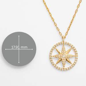 Collier pendentif étoile en or jaune 14 carats de luxe avec diamant de laboratoire de 0,38 ct, certifié IGI, fermoir mousqueton, design élégant et minimaliste - Product Image 6