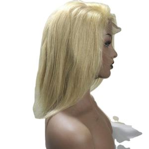 Precio de Fábrica Peluca de Cabello Humano Liso Bob Rubio Platino 613 con Encaje Frontal, Pre-Desplumada, Línea de Cabello Natural, Proveedor de Pelucas de Cabello Remy - Product Image 3