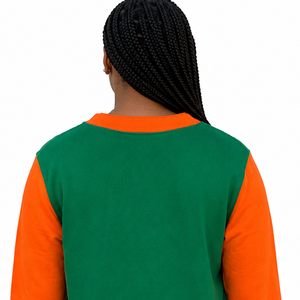 Custom FAMU university college <b>Women's</b> Green <b>Orange</b> Knitted Varsity <b>Cardigan</b> Long Sleeve V-Neck Embroidered custom logo - Product Image 5
