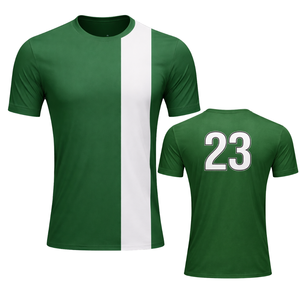 Camiseta de Fútbol Verde y Blanca Vertical, Transpirable, que Absorbe la Humedad, Uniforme Deportivo para Hombre y Mujer - Product Image 1