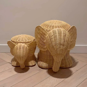 Cesta de Almacenamiento de Juguetes de Mimbre con Forma de Elefante, Muebles para Dormitorio Infantil, Cesta Tejida Práctica para Artículos Diversos, Venta al por Mayor - Product Image 3
