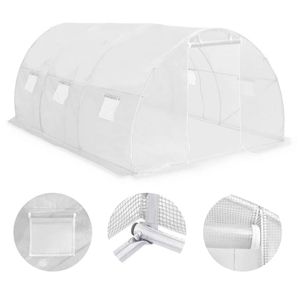 Serra da Giardino 44m² con Tessuto in PE Bianco e Acciaio Zincato per Copertura di Grandi Aree - Product Image 6