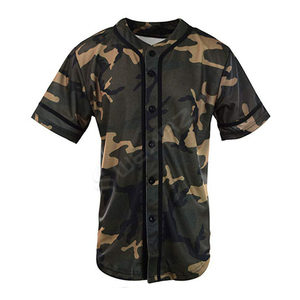 Nouveau design de t-shirt de baseball camouflage, impression par sublimation personnalisée, maillot de baseball personnalisé, maillots de baseball sans manches personnalisés - Product Image 5
