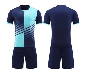 Conjuntos de camisetas y pantalones cortos de fútbol con estampado de transferencia térmica OEM, uniformes de fútbol personalizables, nombres/números de equipos, 100% poliéster - Product Image 1