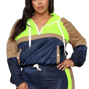Ensemble short coupe-vent uni pour femme, style streetwear, séchage rapide, respirant, léger, survêtement deux pièces pour sports de plein air - Product Image 4
