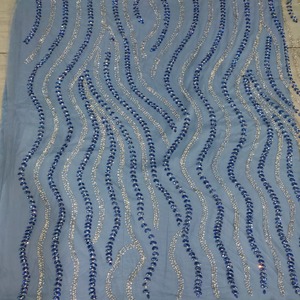 The Simply Stunning Fashion Nigerian Exclusive Lace Fabric With Crystal Stonebeaded Work on Geometric Pattern For Specials Event - Product Image 1