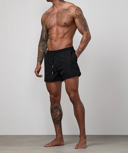 Shorts pour hommes personnalisés OEM noirs de haute qualité pour l'été – Respirants, séchage rapide, coton écologique, cordon de serrage, confort décontracté - Product Image 1