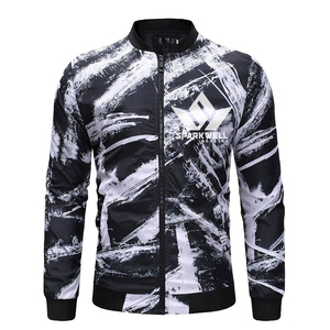 Custom Men's Iridescent <b>Canvas</b> Windproof Bomber <b>Jacket</b> Slim Fit Turn Collar Zipper Closure Gradient Coated Streetwear Autumn - Product Image 4