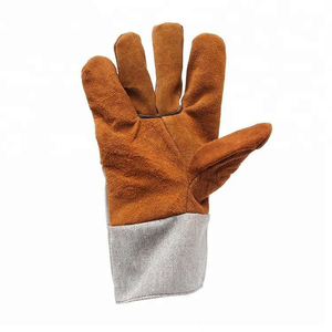 Cow Split Leather <b>Welding</b> Safety Gloves Heat Resistant Industrial Work Gloves Long Cuff Protective Hand Gloves - Product Image 4