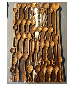 ชุดช้อนส้อมด้ามโค้งแบบกำหนดเองทำด้วยมือสำหรับห้องครัวของขวัญของที่ระลึกจากไม้ - Product Image 2