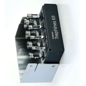 Dental Trephine Drills <b>Kit</b> 8pcs Implant Surgical Surgery <b>Polished</b> Finish Black Box FREE Bur Holder CE ISO - Product Image 2