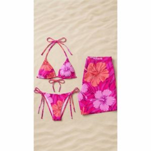 Summer Vacation Matching Family Swimwear Floral Beach <b>Bikini</b> <b>Set</b> - Product Image 1