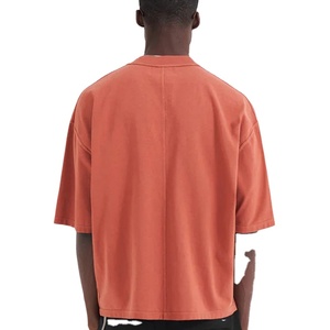 เสื้อยืดวินเทจของผู้ชายแบบกำหนดเองได้2025ผ้าฝ้าย100% คุณภาพสูง250 GSM รุ่นใหญ่ผ้าถักลายกรดฟอกสีพิมพ์ดีไซน์" - Product Image 3