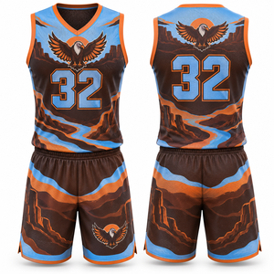 Conjunto de Uniforme de Baloncesto Atlético: Camiseta y Pantalones Cortos de Fácil Cuidado con Paneles Laterales de Contraste, Ideal para Torneos, Juegos Escolares, Ligero - Product Image 1