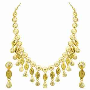ชุดสร้อยคอทองชุบไมครอน 14K18K24K แบบขายส่ง สไตล์ดูไบ ชุดเครื่องประดับแฟชั่น ดีไซน์แบบดั้งเดิม - Product Image 4