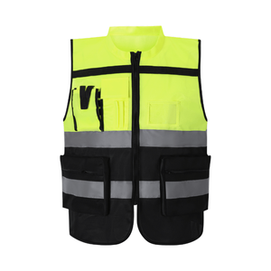 Multi-pockets Logo Workwear <b>Reflective</b> Clothing Signal Traffic Safety Vest Plus Size Breathable <b>Top</b> Class Fashioned Safety Vest - Product Image 1